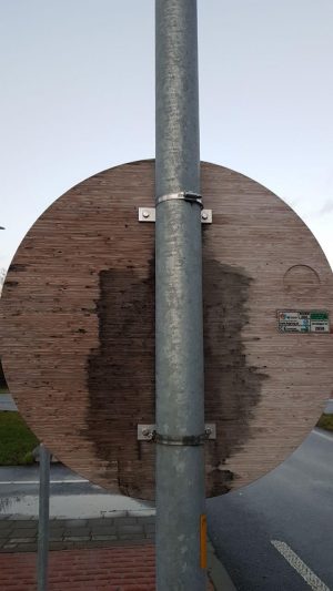 bamboe verkeersbord coevorden